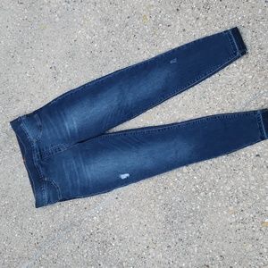 Spanx skinny slightly distressed denim jeans